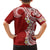 Aloha Polynesian Plumeria Flower Family Matching Off Shoulder Short Dress and Hawaiian Shirt Red Color