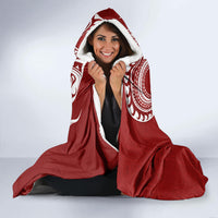 Aloha Polynesian Plumeria Flower Hooded Blanket Red Color LT03 - Polynesian Pride