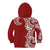 Aloha Polynesian Plumeria Flower Kid Hoodie Red Color