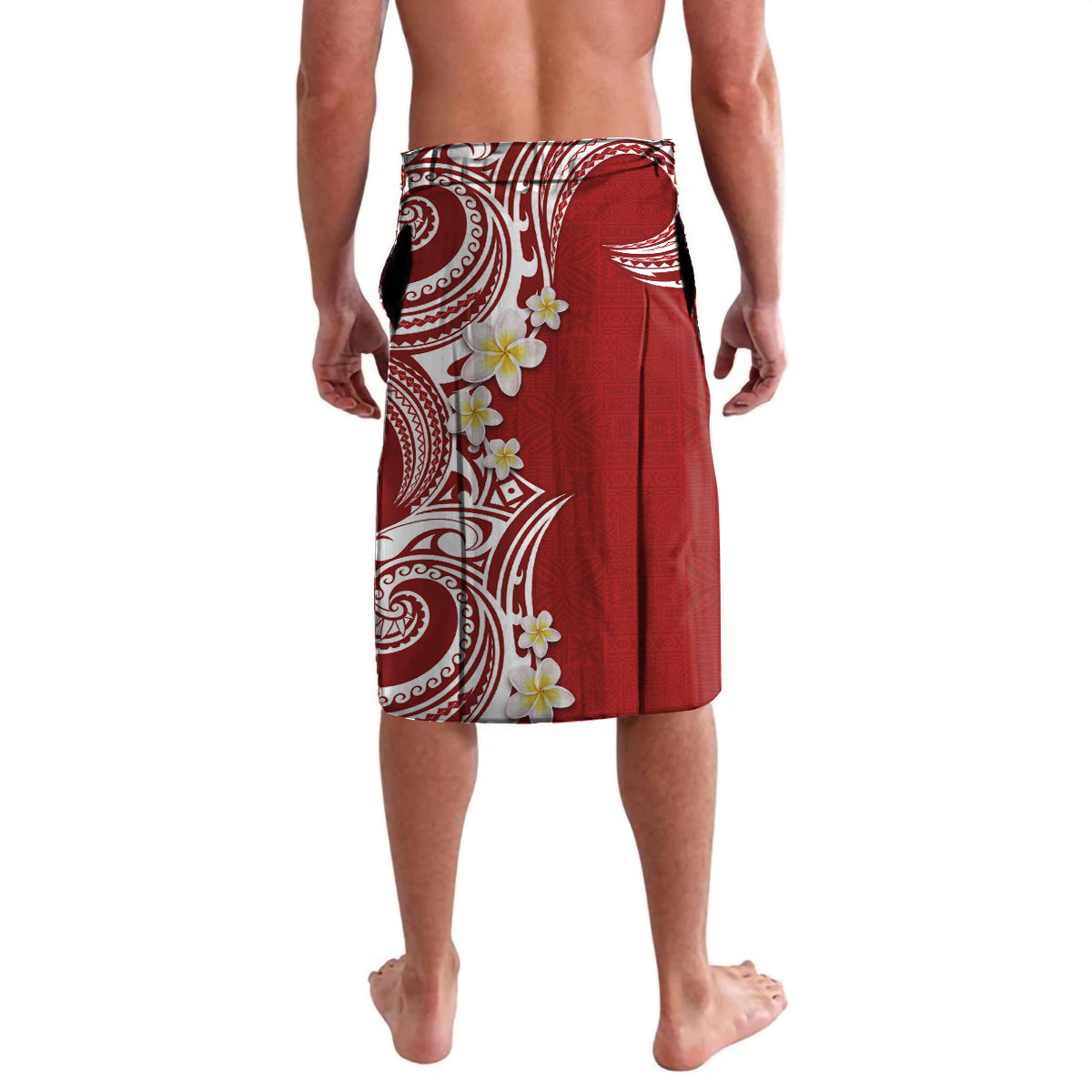 Aloha Polynesian Plumeria Flower Lavalava Red Color LT03 - Polynesian Pride