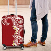 Aloha Polynesian Plumeria Flower Luggage Cover Red Color
