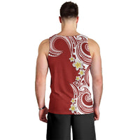 Aloha Polynesian Plumeria Flower Men Tank Top Red Color LT03 - Polynesian Pride