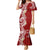 Aloha Polynesian Plumeria Flower Mermaid Dress Red Color