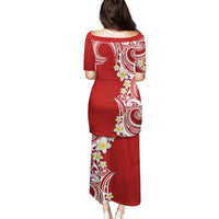 Aloha Polynesian Plumeria Flower Puletasi Red Color LT03 - Polynesian Pride