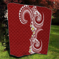 Aloha Polynesian Plumeria Flower Quilt Red Color