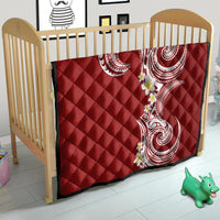 Aloha Polynesian Plumeria Flower Quilt Red Color