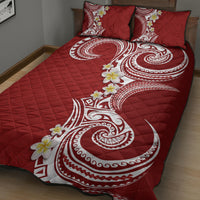 Aloha Polynesian Plumeria Flower Quilt Bed Set Red Color LT03 - Polynesian Pride