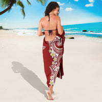 Aloha Polynesian Plumeria Flower Sarong Red Color