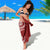 Aloha Polynesian Plumeria Flower Sarong Red Color