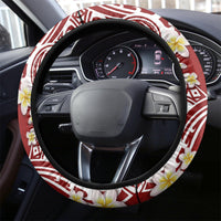 Aloha Polynesian Plumeria Flower Steering Wheel Cover Red Color LT03 - Polynesian Pride