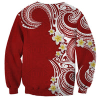 Aloha Polynesian Plumeria Flower Sweatshirt Red Color LT03 - Polynesian Pride