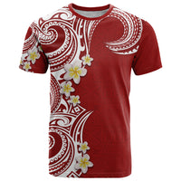 Aloha Polynesian Plumeria Flower T Shirt Red Color