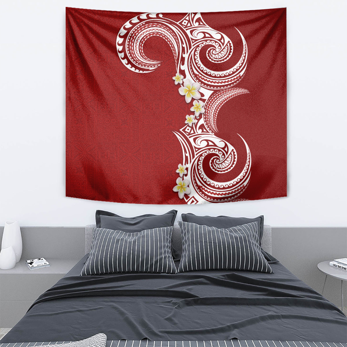 Aloha Polynesian Plumeria Flower Tapestry Red Color LT03 - Polynesian Pride
