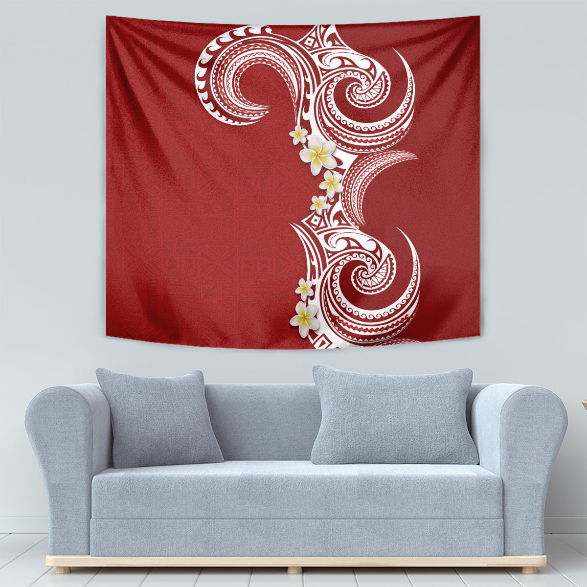 Aloha Polynesian Plumeria Flower Tapestry Red Color LT03 - Polynesian Pride