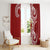 Aloha Polynesian Plumeria Flower Window Curtain Red Color