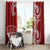 Aloha Polynesian Plumeria Flower Window Curtain Red Color