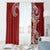 Aloha Polynesian Plumeria Flower Window Curtain Red Color