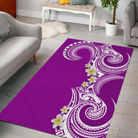 Aloha Polynesian Plumeria Flower Area Rug Purple Color