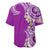 Aloha Polynesian Plumeria Flower Baseball Jersey Purple Color