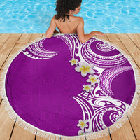 Aloha Polynesian Plumeria Flower Beach Blanket Purple Color LT03 - Polynesian Pride