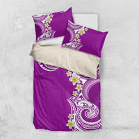 Aloha Polynesian Plumeria Flower Bedding Set Purple Color LT03 US Twin 172cm x 218cm Purple - Polynesian Pride