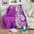 Aloha Polynesian Plumeria Flower Blanket Purple Color