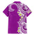 Aloha Polynesian Plumeria Flower Family Matching Long Sleeve Bodycon Dress and Hawaiian Shirt Purple Color