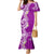 Aloha Polynesian Plumeria Flower Family Matching Mermaid Dress and Hawaiian Shirt Purple Color