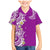 Aloha Polynesian Plumeria Flower Family Matching Mermaid Dress and Hawaiian Shirt Purple Color