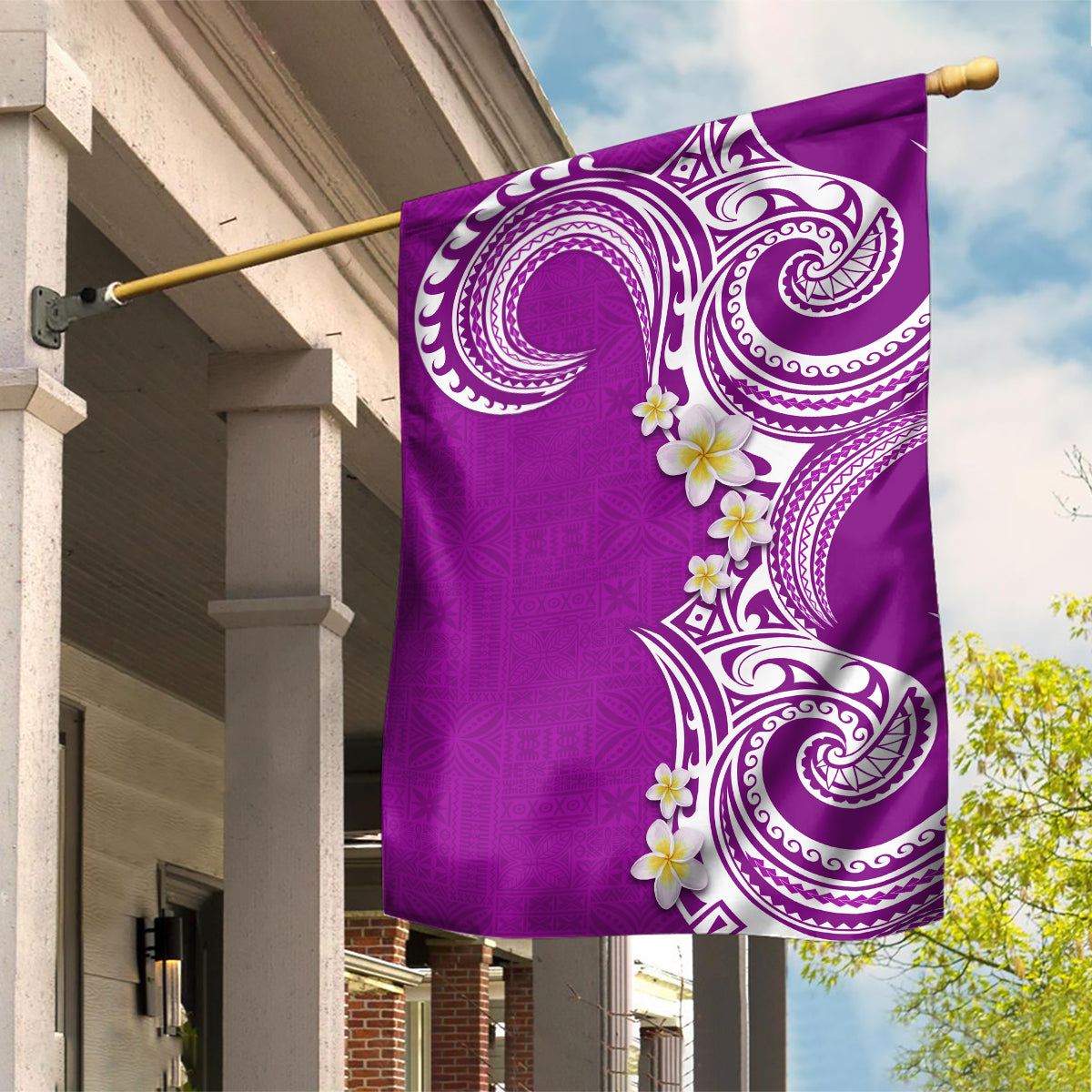 Aloha Polynesian Plumeria Flower Garden Flag Purple Color LT03 House Flag Purple - Polynesian Pride