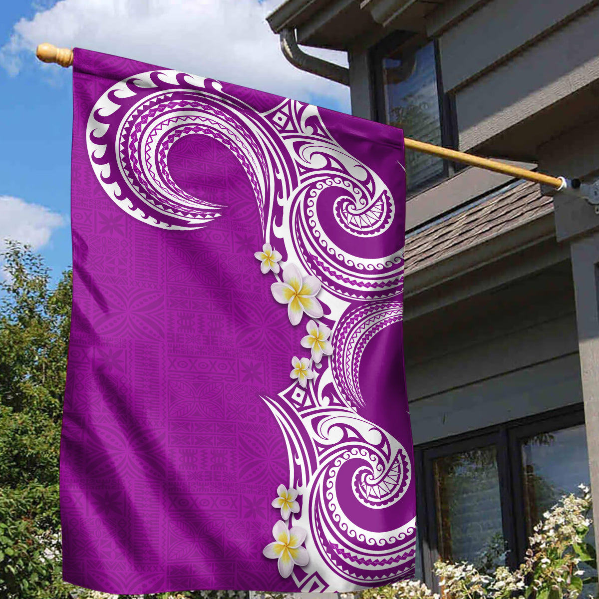 Aloha Polynesian Plumeria Flower Garden Flag Purple Color LT03 - Polynesian Pride