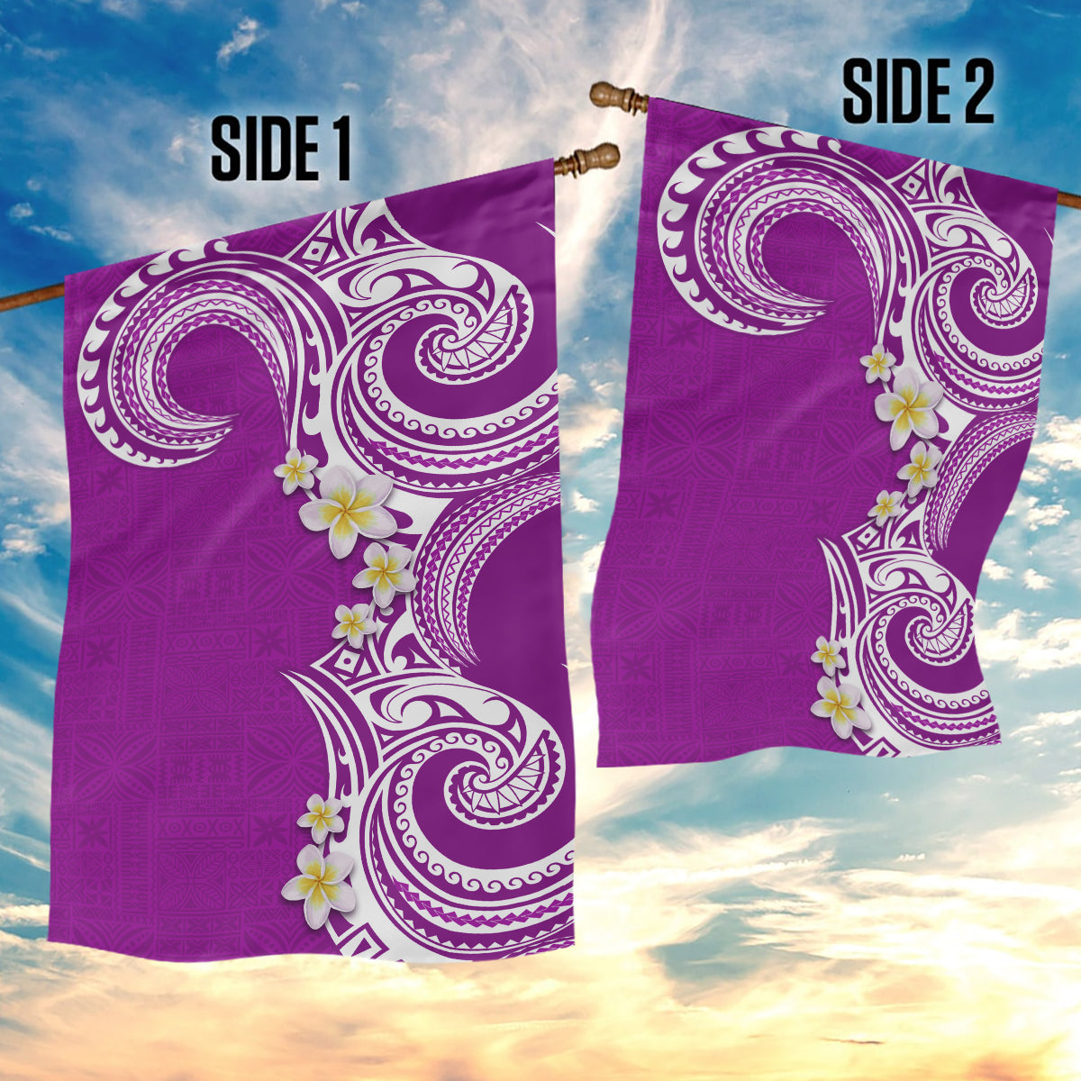 Aloha Polynesian Plumeria Flower Garden Flag Purple Color LT03 - Polynesian Pride