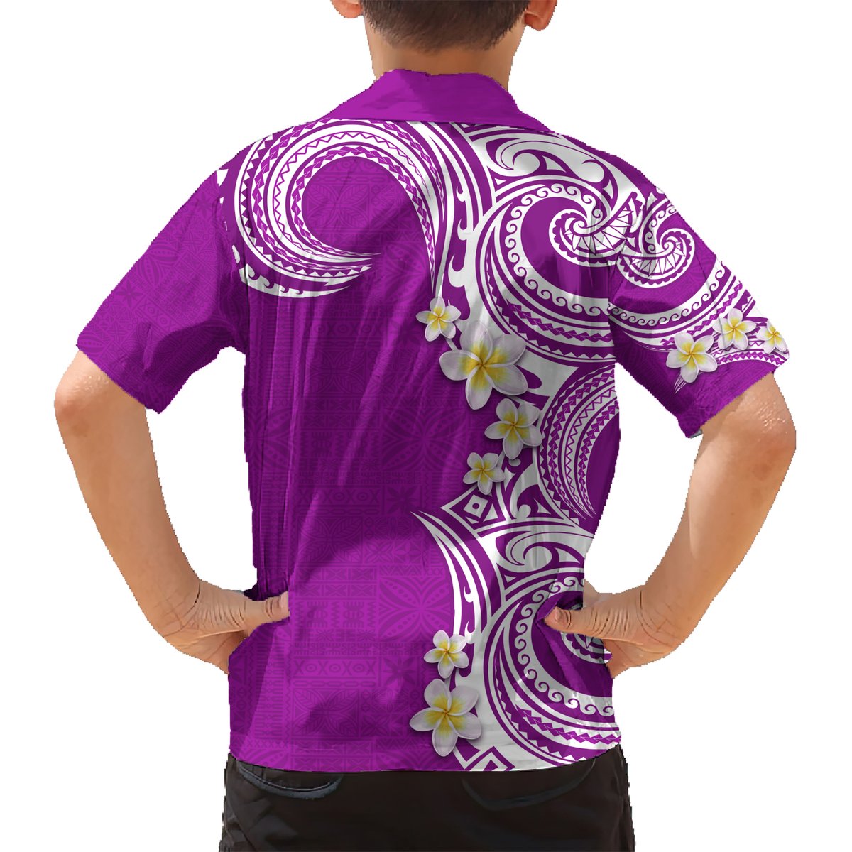 Aloha Polynesian Plumeria Flower Hawaiian Shirt Purple Color LT03 - Polynesian Pride