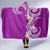 Aloha Polynesian Plumeria Flower Hooded Blanket Purple Color