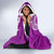 Aloha Polynesian Plumeria Flower Hooded Blanket Purple Color