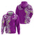 Aloha Polynesian Plumeria Flower Hoodie Purple Color