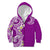 Aloha Polynesian Plumeria Flower Kid Hoodie Purple Color