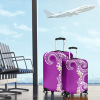 Aloha Polynesian Plumeria Flower Luggage Cover Purple Color