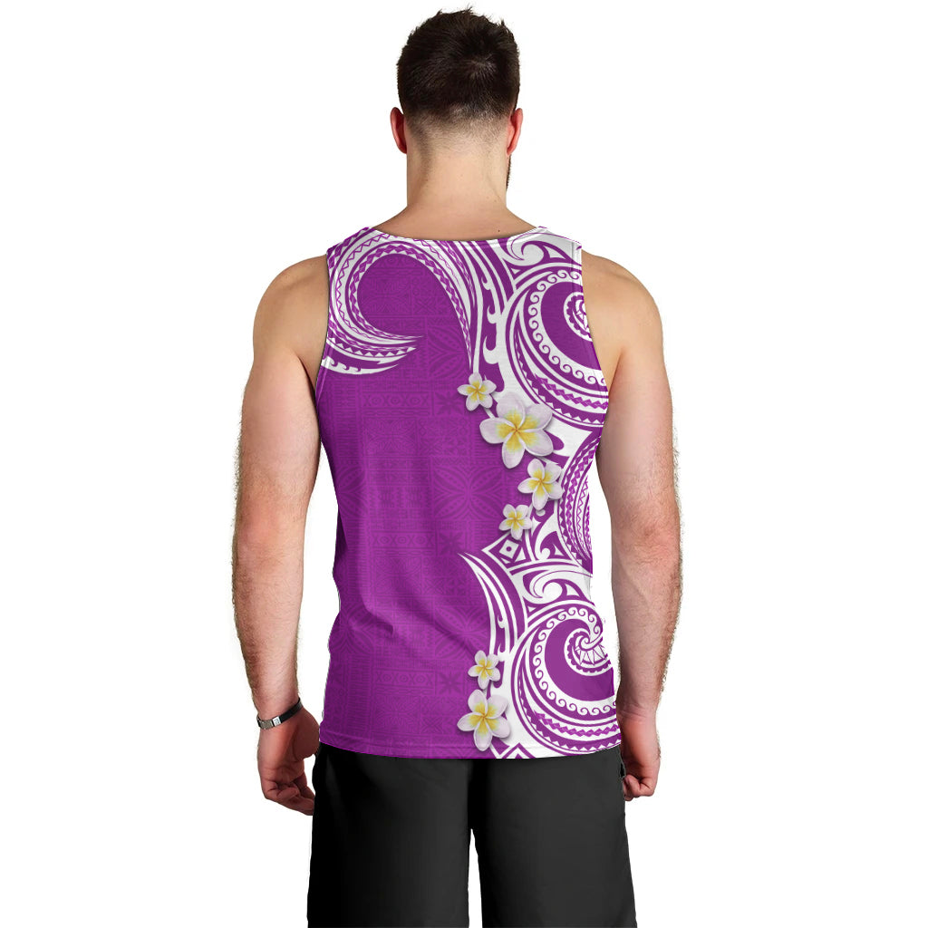 Aloha Polynesian Plumeria Flower Men Tank Top Purple Color LT03 - Polynesian Pride