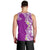 Aloha Polynesian Plumeria Flower Men Tank Top Purple Color