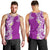 Aloha Polynesian Plumeria Flower Men Tank Top Purple Color