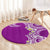 Aloha Polynesian Plumeria Flower Round Carpet Purple Color