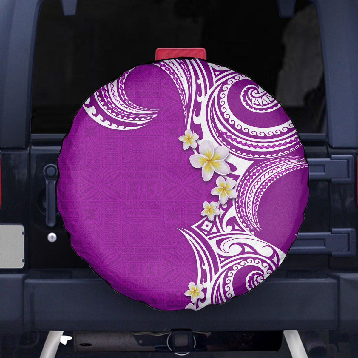 Aloha Polynesian Plumeria Flower Spare Tire Cover Purple Color LT03 - Polynesian Pride
