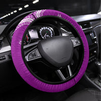 Aloha Polynesian Plumeria Flower Steering Wheel Cover Purple Color LT03 Universal Fit Purple - Polynesian Pride