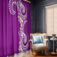 Aloha Polynesian Plumeria Flower Window Curtain Purple Color LT03 - Polynesian Pride