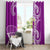 Aloha Polynesian Plumeria Flower Window Curtain Purple Color