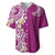 Aloha Polynesian Plumeria Flower Baseball Jersey Pink Color