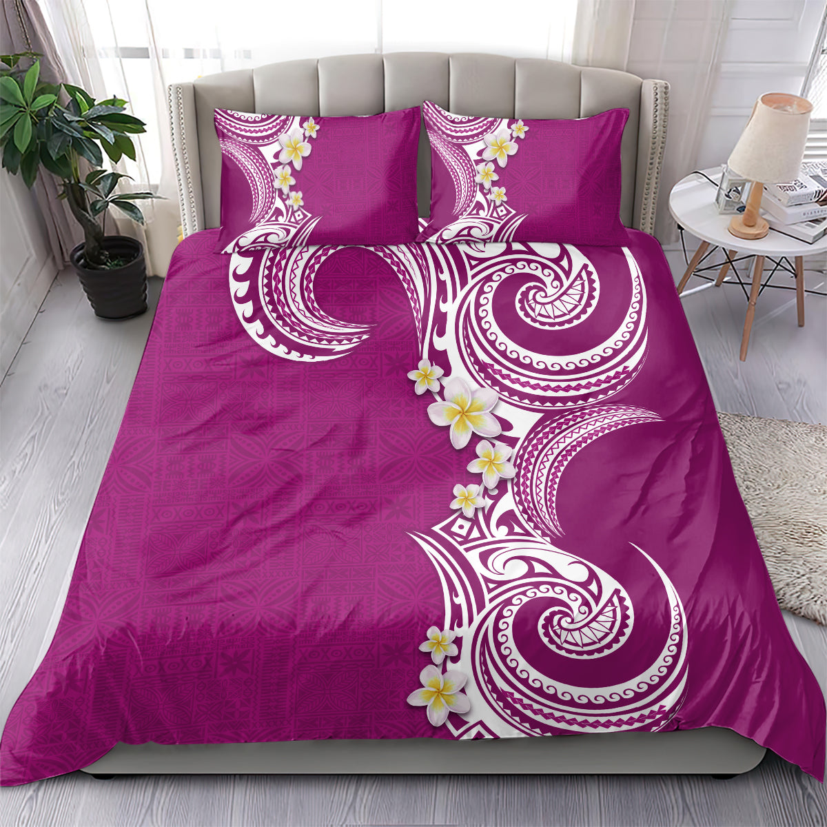 Aloha Polynesian Plumeria Flower Bedding Set Pink Color LT03 - Polynesian Pride