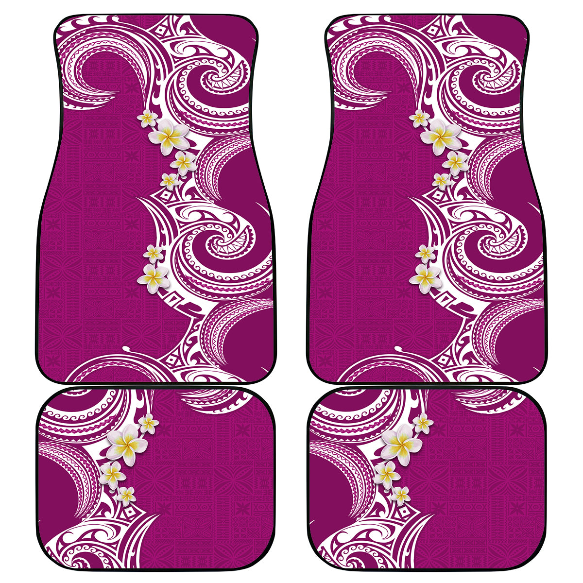 Aloha Polynesian Plumeria Flower Car Mats Pink Color LT03 - Polynesian Pride