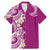 Aloha Polynesian Plumeria Flower Family Matching Mermaid Dress and Hawaiian Shirt Pink Color